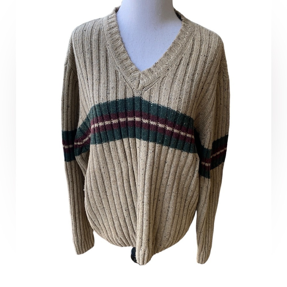 Hill & Archer Grandpa Sweater Men X-Large Blue V-Neck Pullover Vintage 15% Wool